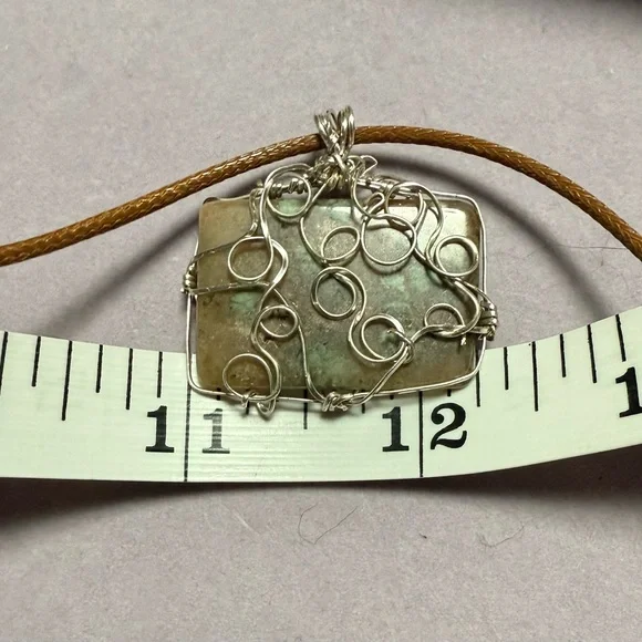 Idaho Owyhee Jasper handmade wire wrapped pendant with cord.  One of a kind - Picture 5 of 6